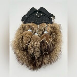 Fur Sporran Bag with Triple Tassels